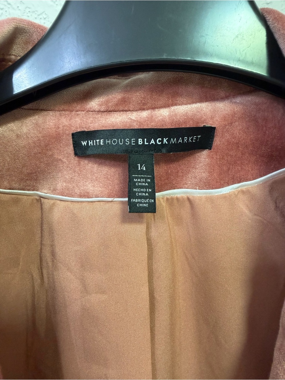 White House Black Market Rose Velvet Single-Button Blazer - Picture 7 of 10